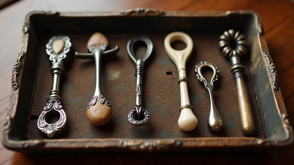 Collection of vintage button hooks