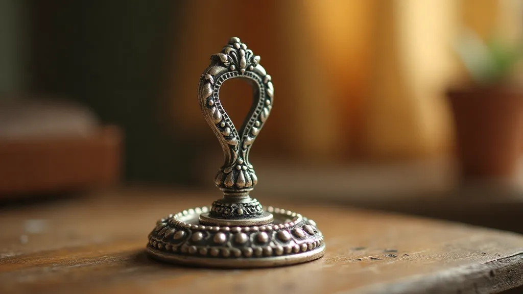 Detailed silver button hook