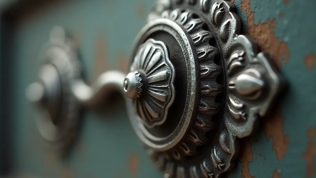 Detailed silver button hook