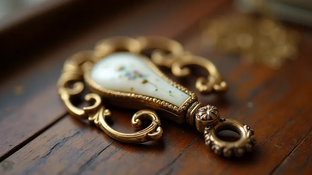 Victorian era gold and mother-of-pearl button hook